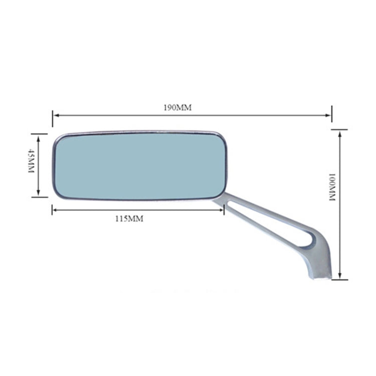 Anti-glare Square Aluminum Motorcycle Modified Rearview Mirror, Anti-glare
