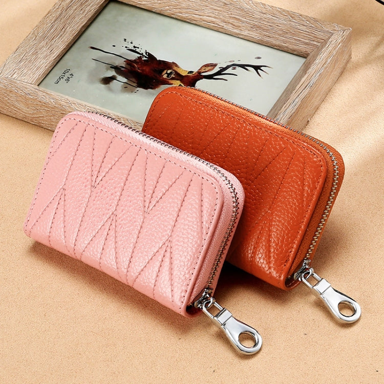 Multi-card Zipper Card Bit Card Small Purse Simple Organ Card Package, Peach Pollen, Wine Red, Navy Blue, Black, Light Purple, Sky Blue, Brown