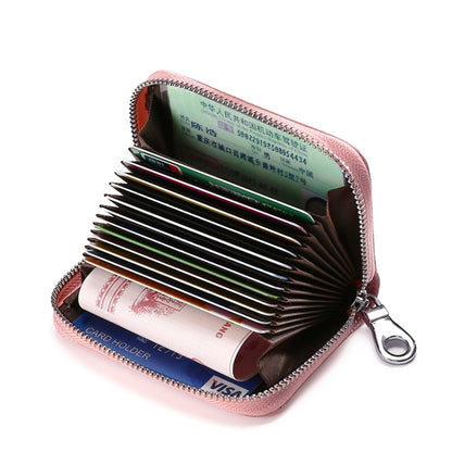 Multi-card Zipper Card Bit Card Small Purse Simple Organ Card Package, Peach Pollen, Wine Red, Navy Blue, Black, Light Purple, Sky Blue, Brown