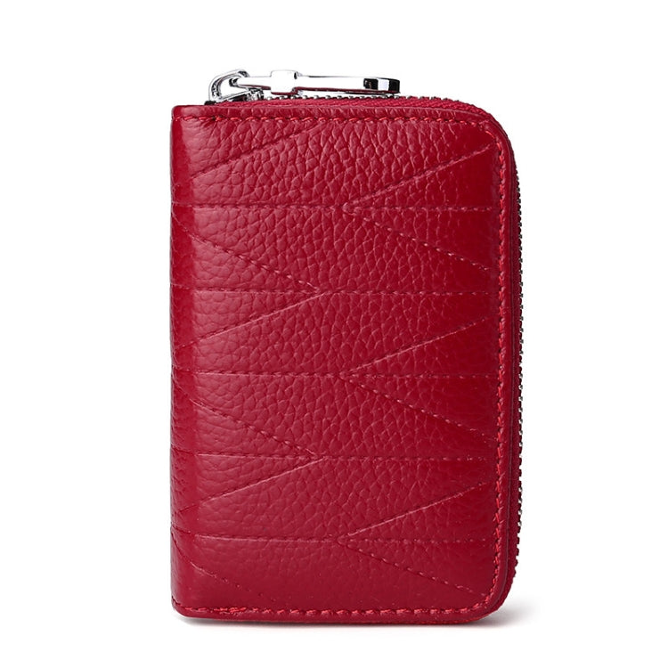 Multi-card Zipper Card Bit Card Small Purse Simple Organ Card Package, Peach Pollen, Wine Red, Navy Blue, Black, Light Purple, Sky Blue, Brown