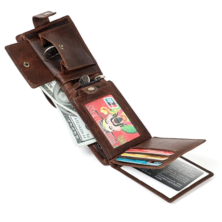 Crazy Horse Pattern Multi-bit Leather Card Bag Anti-magnetic RFID Men Wallet, RFID Men Wallet
