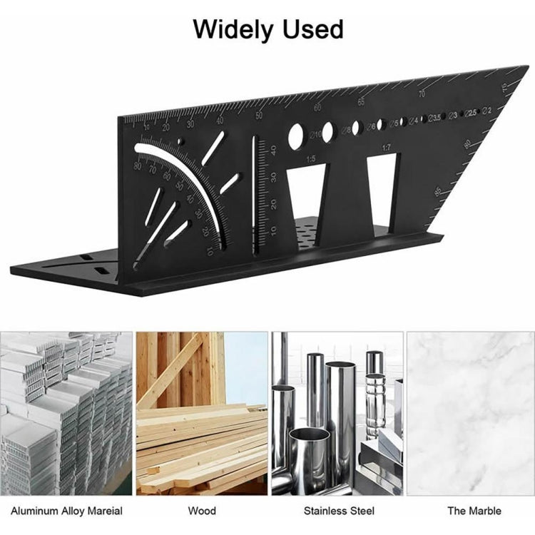 3D Woodworking Stop Gauge Aluminum Alloy Multi-function Angle Ruler, 3D Angle Ruler