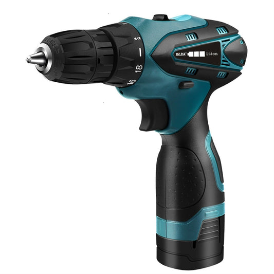 HILDA Electric Drill Cordless Screwdriver Lithium Battery Mini Drill Cordless Screwdriver Power Tools, EU Plug, 16.8V with Carton Box, 12V with Carton Box, 12V with Plastic Box, 16.8V with Plastic Box