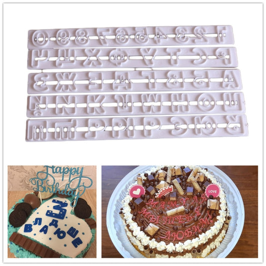 5 PCS Russian Letters Fondant Molds Embosser Sugar Craft Alphabet Moulds Cake Dessert Decor DIY Bakeware Tools, 24x2.6x0.6cm