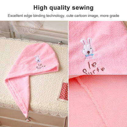 3 PCS Cute Cartoon Rabbit Thick Microfiber Absorbent Dry Hair Cap, Rabbit Thick Microfiber Dry Hair Cap(Pink), Rabbit Thick Microfiber Dry Hair Cap(Blue)