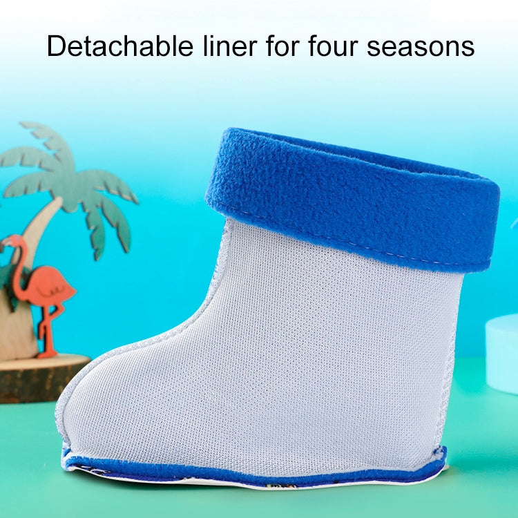 Children Non-Slip Plus Velvet Warm Cartoon Short Rain Boots, Inner Length 15cm With Cotton Cover, Inner Length 16cm With Cotton Cover, Inner Length 17cm With Cotton Cover, Inner Length 18cm With Cotton Cover, Inner Length 19cm With Cotton Cover��������...