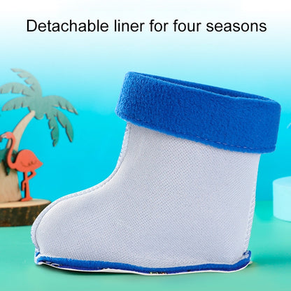 Children Non-Slip Plus Velvet Warm Cartoon Short Rain Boots, Inner Length 15cm With Cotton Cover, Inner Length 16cm With Cotton Cover, Inner Length 17cm With Cotton Cover, Inner Length 18cm With Cotton Cover, Inner Length 19cm With Cotton Cover��������...