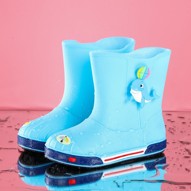 Children Non-Slip Plus Velvet Warm Cartoon Short Rain Boots, Inner Length 15cm With Cotton Cover, Inner Length 16cm With Cotton Cover, Inner Length 17cm With Cotton Cover, Inner Length 18cm With Cotton Cover, Inner Length 19cm With Cotton Cover��������...