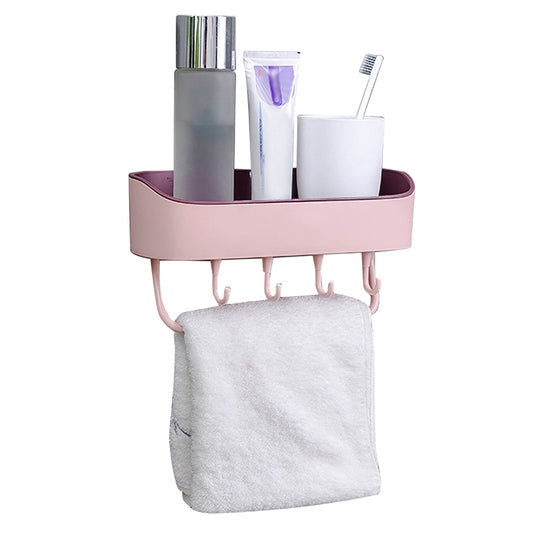 No Drill Wall Mounted Shower Shelf Cell Phone Bathroom Shampoo Holder