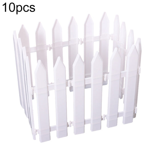 10 PCS Christmas Decoration White Plastic Tips Fence Christmas Tree Fence, Tree Fence
