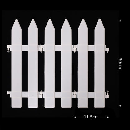 10 PCS Christmas Decoration White Plastic Tips Fence Christmas Tree Fence, Tree Fence