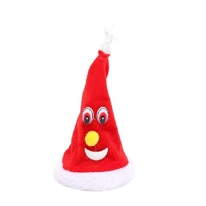 6 inch Electric Cap Christmas Swing Tree Hat Christmas Ornaments Props, Shake Cap with Music, Shake Cap with Pentagram Light, Swing Tree with Bell, Swing Tree with Pentagram Light