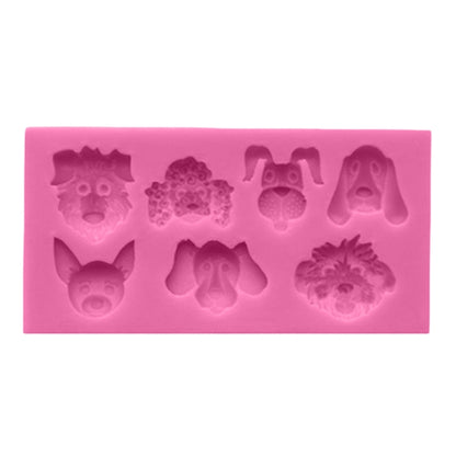 Dogs Shape Cartoon Silicone Fondant Cake Decorating Mold, Dogs Shape