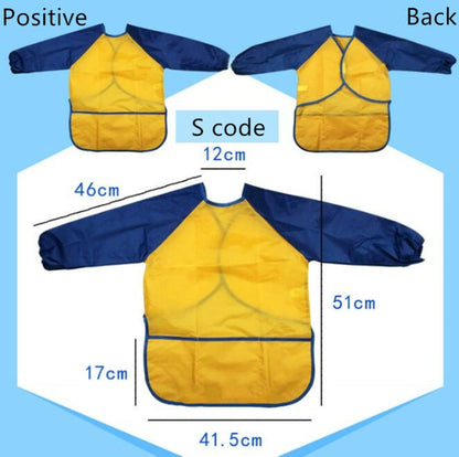 Long Sleeve Apron Drawing Painting Waterproof Smock Children Craft Art Waterproof Clothes, S