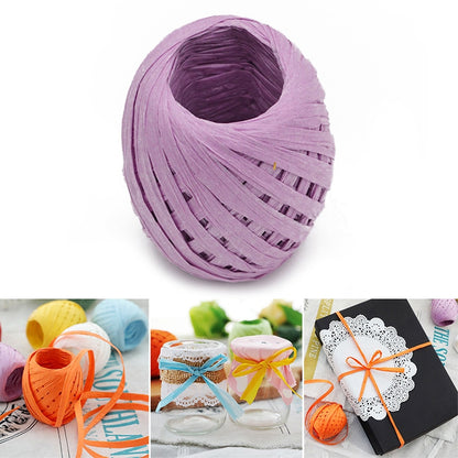 20M Paper Rope Raffia Ribbon Natural Lace Rope Gift Box Wrapping DIY Decoration
