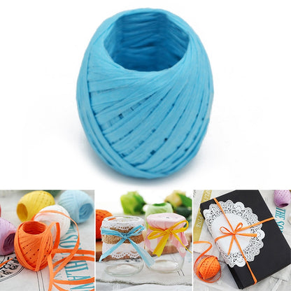 20M Paper Rope Raffia Ribbon Natural Lace Rope Gift Box Wrapping DIY Decoration