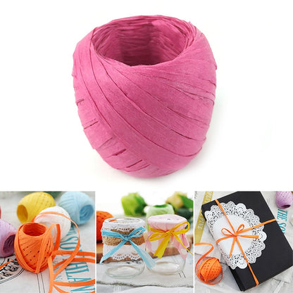 20M Paper Rope Raffia Ribbon Natural Lace Rope Gift Box Wrapping DIY Decoration