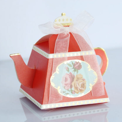 50 PCS Creative Hot Teapot Shape Wedding Candy Box Afternoon Tea Pastry Box