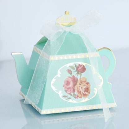 50 PCS Creative Hot Teapot Shape Wedding Candy Box Afternoon Tea Pastry Box