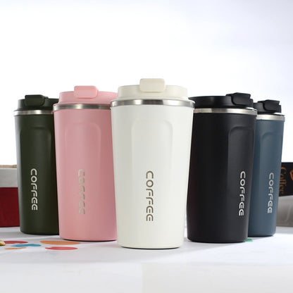 Smart Version Double Stainless steel 304 Coffee Mug Car Thermos Mug Travel Thermo Cup, 380ml White, 380ml Black, 380ml Green, 380ml Blue, 380ml Pink, 510ml White, 510ml Pink, 510ml Black, 510ml Green, 510ml Blue