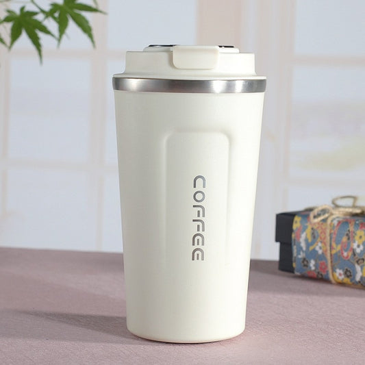 Smart Version Double Stainless steel 304 Coffee Mug Car Thermos Mug Travel Thermo Cup, 380ml White, 380ml Black, 380ml Green, 380ml Blue, 380ml Pink, 510ml White, 510ml Pink, 510ml Black, 510ml Green, 510ml Blue