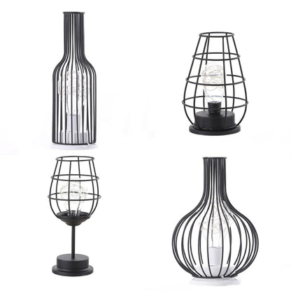 Retro Classic Iron Art LED Table Lamp Reading Lamp Night Light Bedroom Lamp Desk Lighting Home Decoration, Red Wine Glass, Red Wine Bottle, Wake up Bottle, Separate Jug, Red Ｗine Glass + Red Ｗine Bottle, Red Wine + Red Wine + Hangover