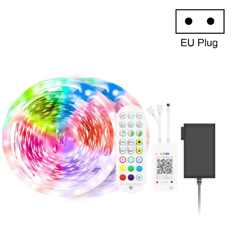 Bluetooth Suit Smart Music Sound Control Light Strip Non-waterproof 5050 RGB Colorful Atmosphere LED Light Strip With 24-Keys Remote Control, 5M 150 LEDs, 5M 300 LEDs, 10M 300 LEDs, 10M 600 LEDs, 15M 450 LEDs, 15M 270 LEDs, 20M 360 LEDs, 30M 540 LEDs