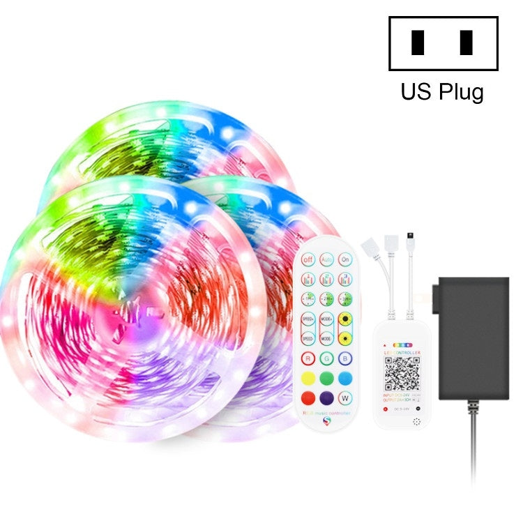 Bluetooth Suit Smart Music Sound Control Light Strip Non-waterproof 5050 RGB Colorful Atmosphere LED Light Strip With 24-Keys Remote Control, 5M 150 LEDs, 5M 300 LEDs, 10M 300 LEDs, 10M 600 LEDs, 15M 450 LEDs, 15M 270 LEDs, 20M 360 LEDs, 30M 540 LEDs