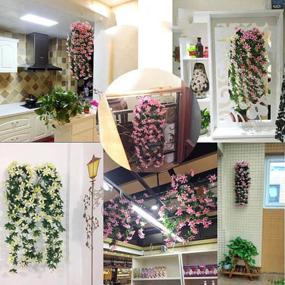 Artificial Flower Wall Hanging Lily Flower Vine Basket Flower Party Decorations