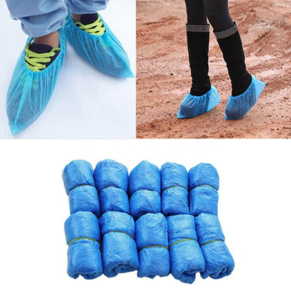 100 PCS Rainy Day Disposable Plastic CPE Thick Outdoor Shoe Cover, 3g