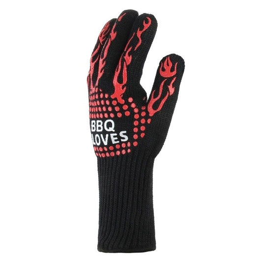Heat-resistant High Temperature Fire Resistance Cooking Baking Barbecue Grill Gloves, Red BBQ, Red Torch
