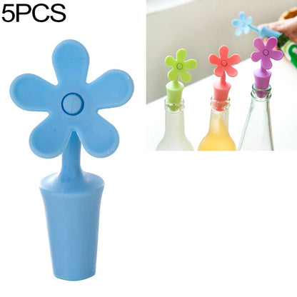 5 PCS Silicone Wine Stopper Flower Beer Stopper, 5 PCS Flower Shape(Green), 5 PCS Flower Shape(Purple), 5 PCS Flower Shape(Red), 5 PCS Flower Shape(Blue)