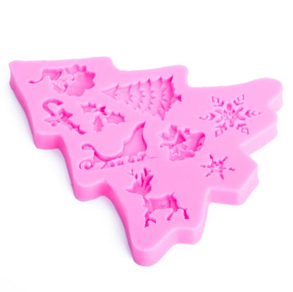 Christmas Tree Fondant Silicone Mold Cake Chocolate Biscuit Decoration Tool, Christmas Tree Shape