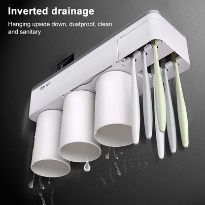 Free Punching Toothbrush Holder Set Bathroom Shelf, 3 Cups