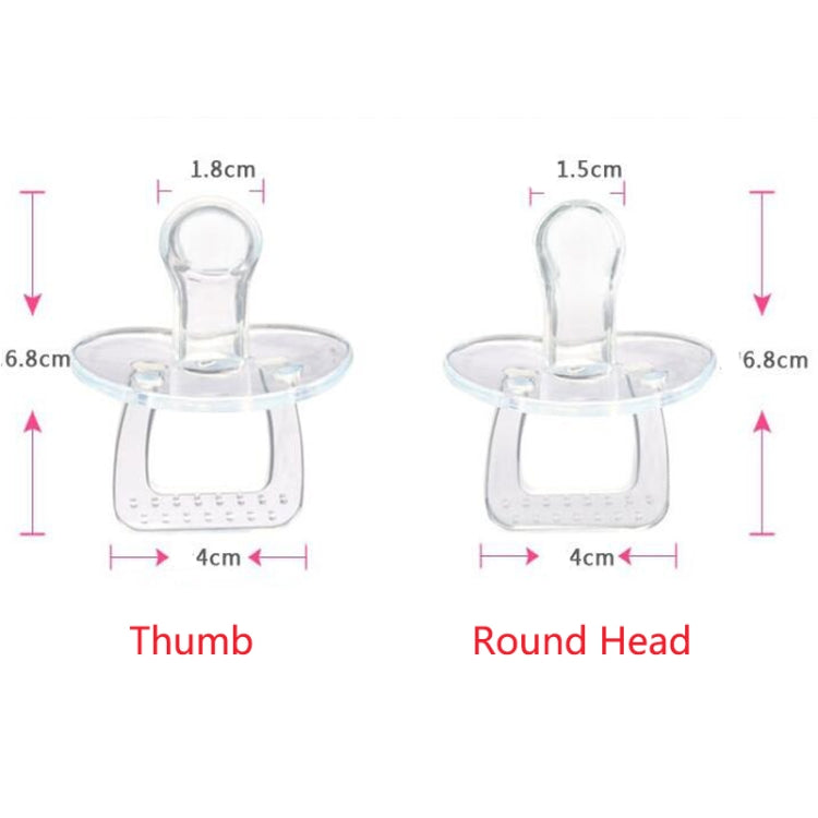 Baby Products Full Silicone Round Head Thumb Transparent Pacifier