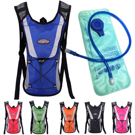 Outdoor Sports Mountaineering Cycling Backpack with 2L Water Bag, Blue with Water Bag, Orange with Water Bag, Black with Water Bag