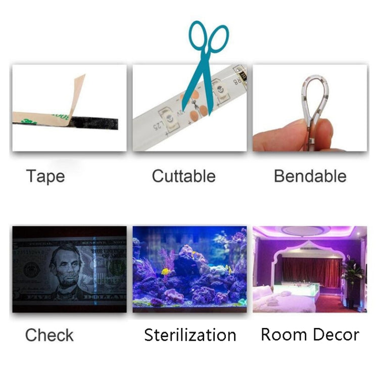 2835 SMD UV Purple Light Strip Epoxy LED Lamp Decorative Light Strip, Waterproof 5m, Waterproof 10m, Bare Board 5m, Bare Board 10m