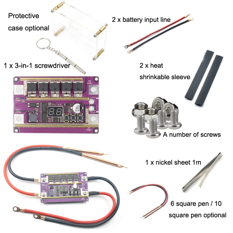 Lead-Acid Battery Version 12V Digital Display DIY Battery Spot Welding Machine Pen Control, Main Board, Lead-Acid Battery Version 6 Square Pen, Lead-Acid Battery Version 6 Square Pen With Case, Lead-Acid Battery Version 10 Square Pen�������������������...