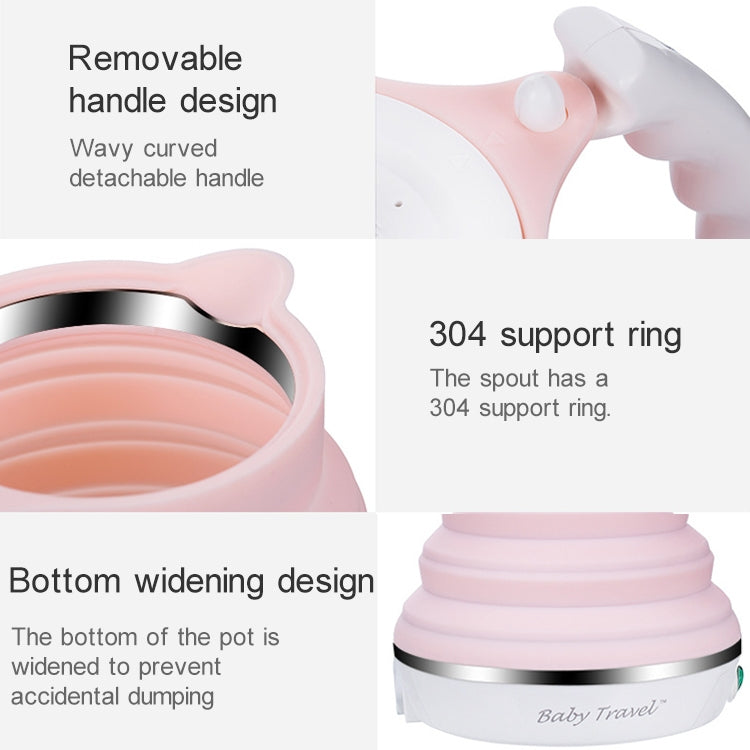 Portable Folding Silicone Intelligent Constant Temperature Travel Camping Electric Kettle, US Plug, EU Plug