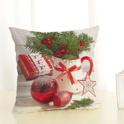 Christmas Decoration Cotton and Linen Pillow Office Home Cushion Without Pillow, 45x45cm