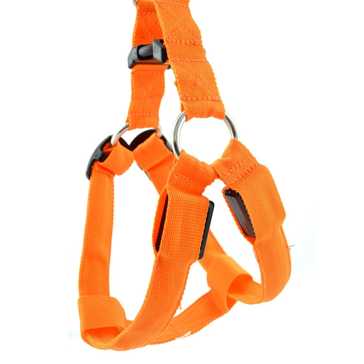 Double Sided LED Light Pet Harness Nylon Cat Dog Chest Strap Leash, XS, S, M, L, XL