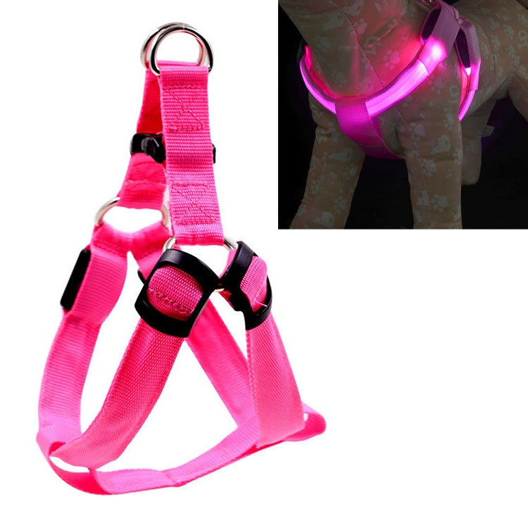 Double Sided LED Light Pet Harness Nylon Cat Dog Chest Strap Leash, XS, S, M, L, XL