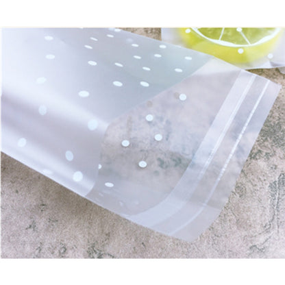 100pcs / Pack Plastic Transparent Cellophane Bags Polka Dot Candy Cookie Gift Bag with DIY Self Adhesive Pouch Celofan Bags for Party, 7x7cm, 8x10cm, 10x15cm