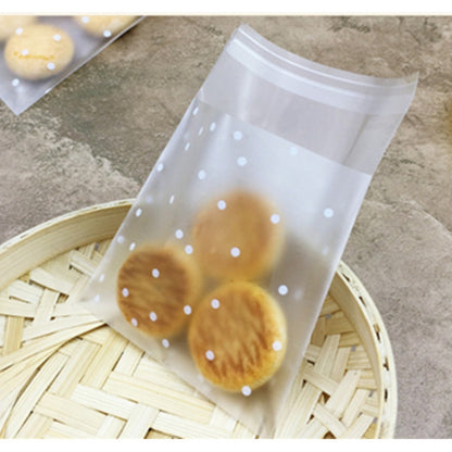 100pcs / Pack Plastic Transparent Cellophane Bags Polka Dot Candy Cookie Gift Bag with DIY Self Adhesive Pouch Celofan Bags for Party, 7x7cm, 8x10cm, 10x15cm