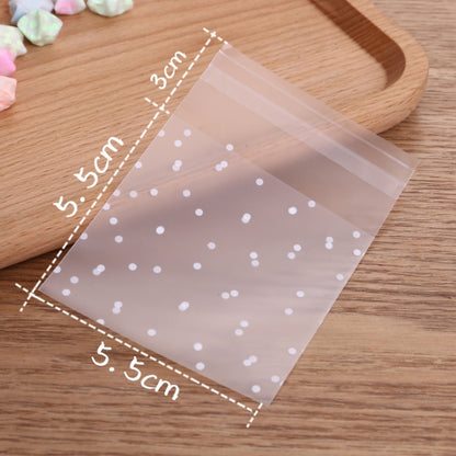 100pcs / Pack Plastic Transparent Cellophane Bags Polka Dot Candy Cookie Gift Bag with DIY Self Adhesive Pouch Celofan Bags for Party, 7x7cm, 8x10cm, 10x15cm