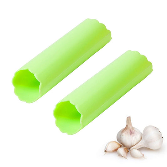 2 PCS Kitchen Peeling Garlic Press Garlic Peeler Does Not Hurt the Hand Silicone Garlic Peeler, Green, Red, Blue