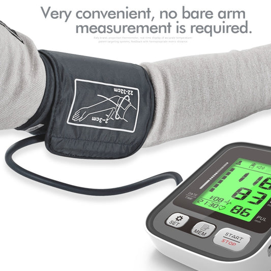 JZ-256A Tri-Color Backlight Automatic Upper Arm Sphygmomanometer Home Electronic Sphygmomanometer, 22-32cm, 22-42cm