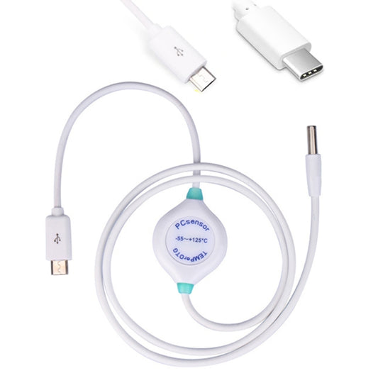 جهاز استشعار درجة حرارة حوض السمك مع مسبار USB للهاتف المحمول، من النوع C، مايكرو