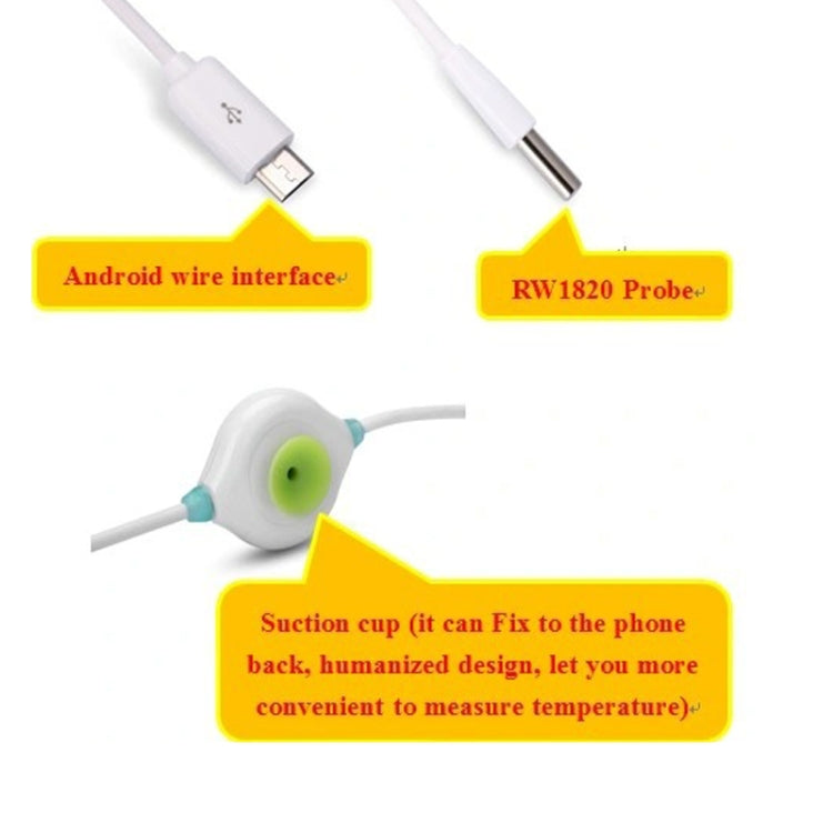 جهاز استشعار درجة حرارة حوض السمك مع مسبار USB للهاتف المحمول، من النوع C، مايكرو
