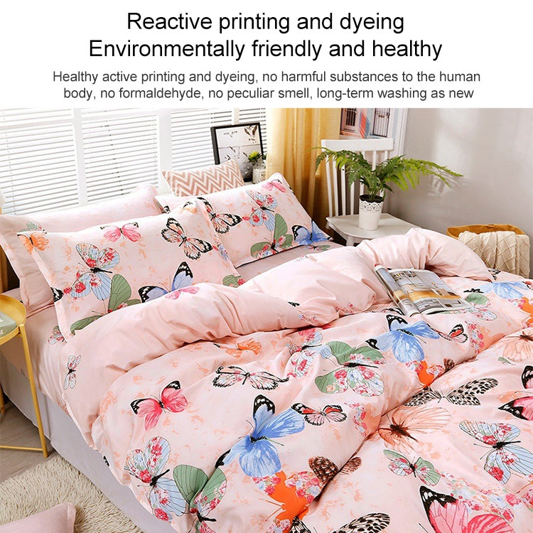 4pcs / Set Printing Bedding Set Bed Sheet  Pillowcases Cover, For 2.2m Bed